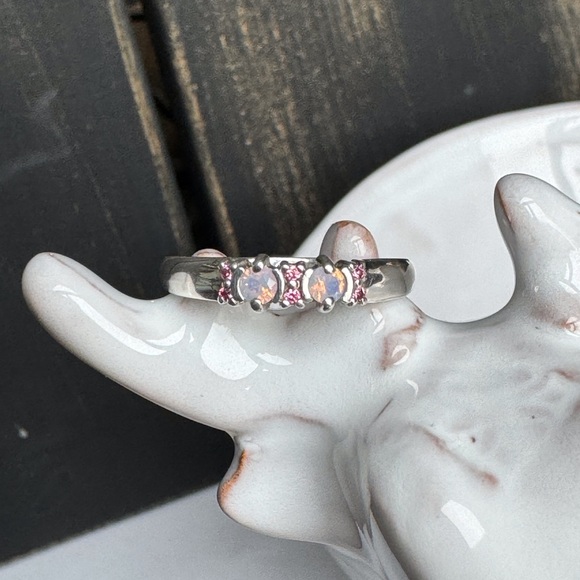 Pretty In Pink Opal & Tourmaline Ring 925SS—NWOT - Picture 7 of 7